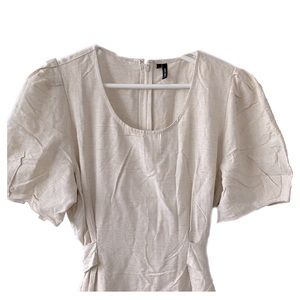 🧺Canvas-style summer picnic dress in XL with a waist tie for a fitted look